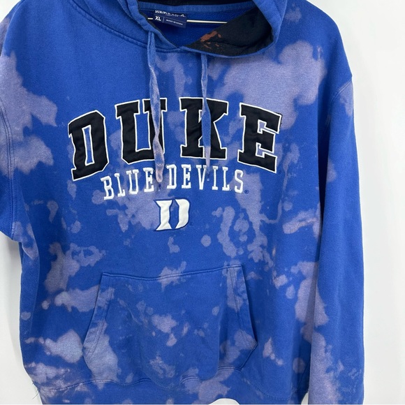 Duke Blue Devils Custom Bleach Splatter Hoodie Size XL - Picture 5 of 8